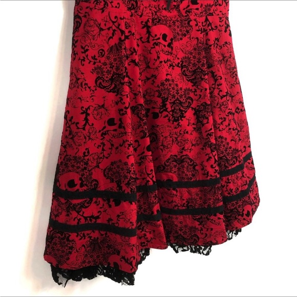 Hot topic filigree skull flared flocked dress - Picture 6 of 16
